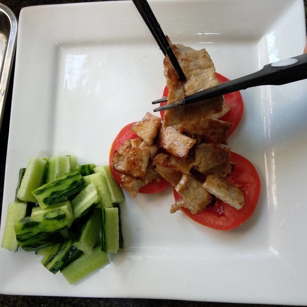 Pork Chop with Onion and Cucumber Salad recipe