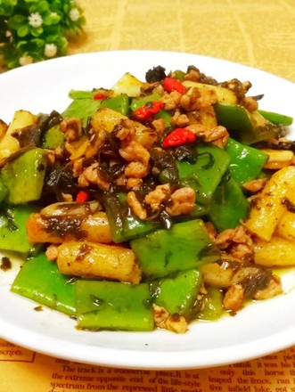 Stir-fried Rice Cake with Olive Vegetables recipe