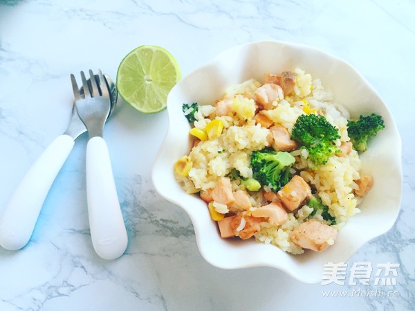 Salmon Golden Fried Rice recipe