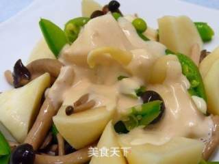 Fermented Bean Curd Mayonnaise Vegetable Salad "zizania White Bamboo Shoots 1" recipe