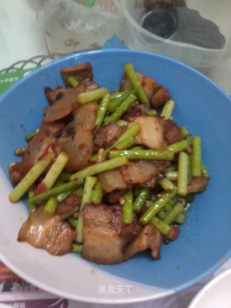 Twice-cooked Pork with Garlic Moss recipe