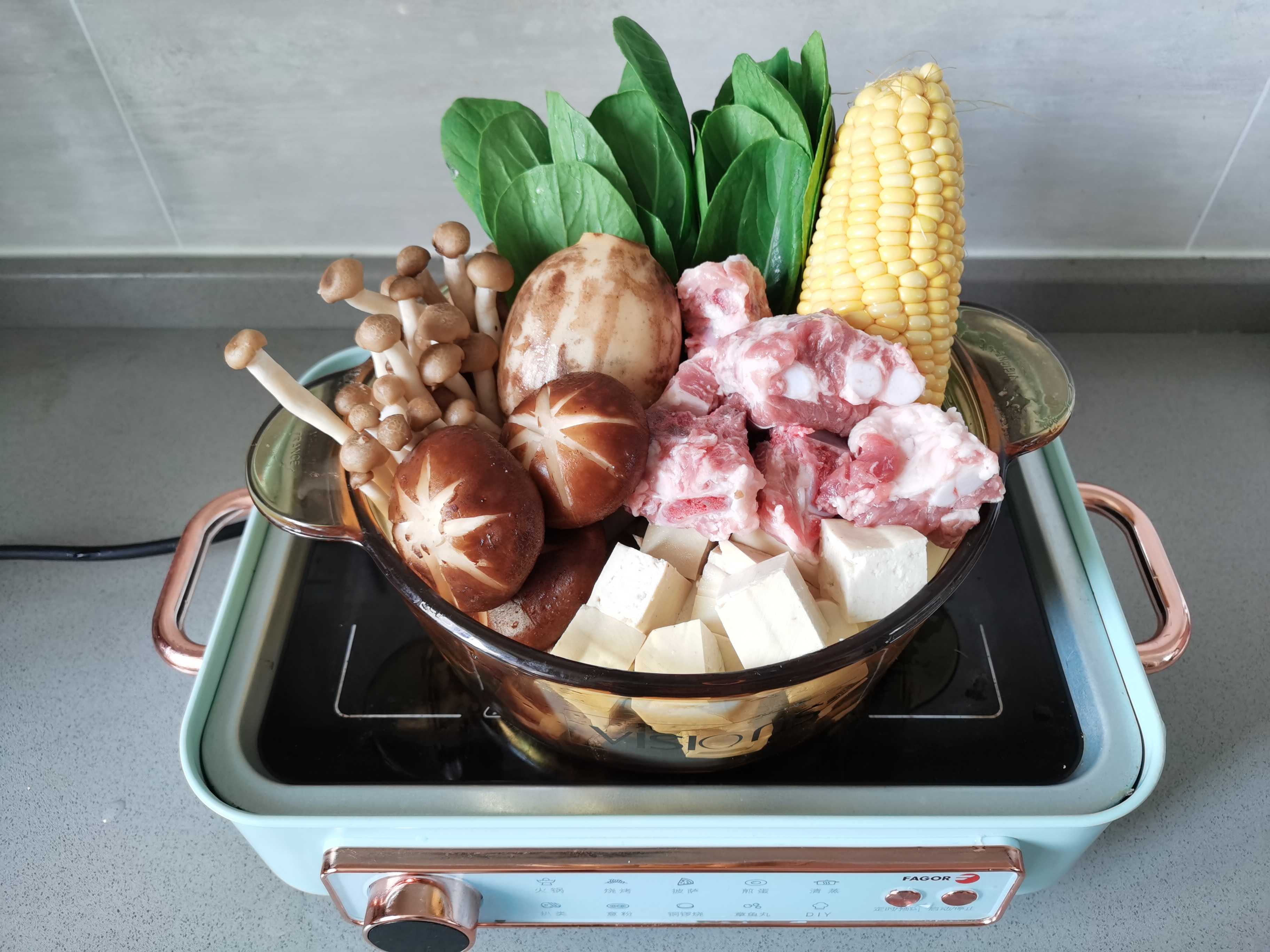 Pork Ribs Corn Soy Milk Hot Pot recipe