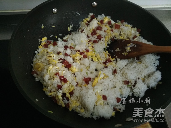 Fried Rice with Chopped Green Onion and Sausage recipe