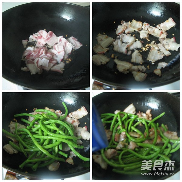 10 Minutes Home-cooked Quick Dish-pork Belly Stir-fried with Cowpea recipe