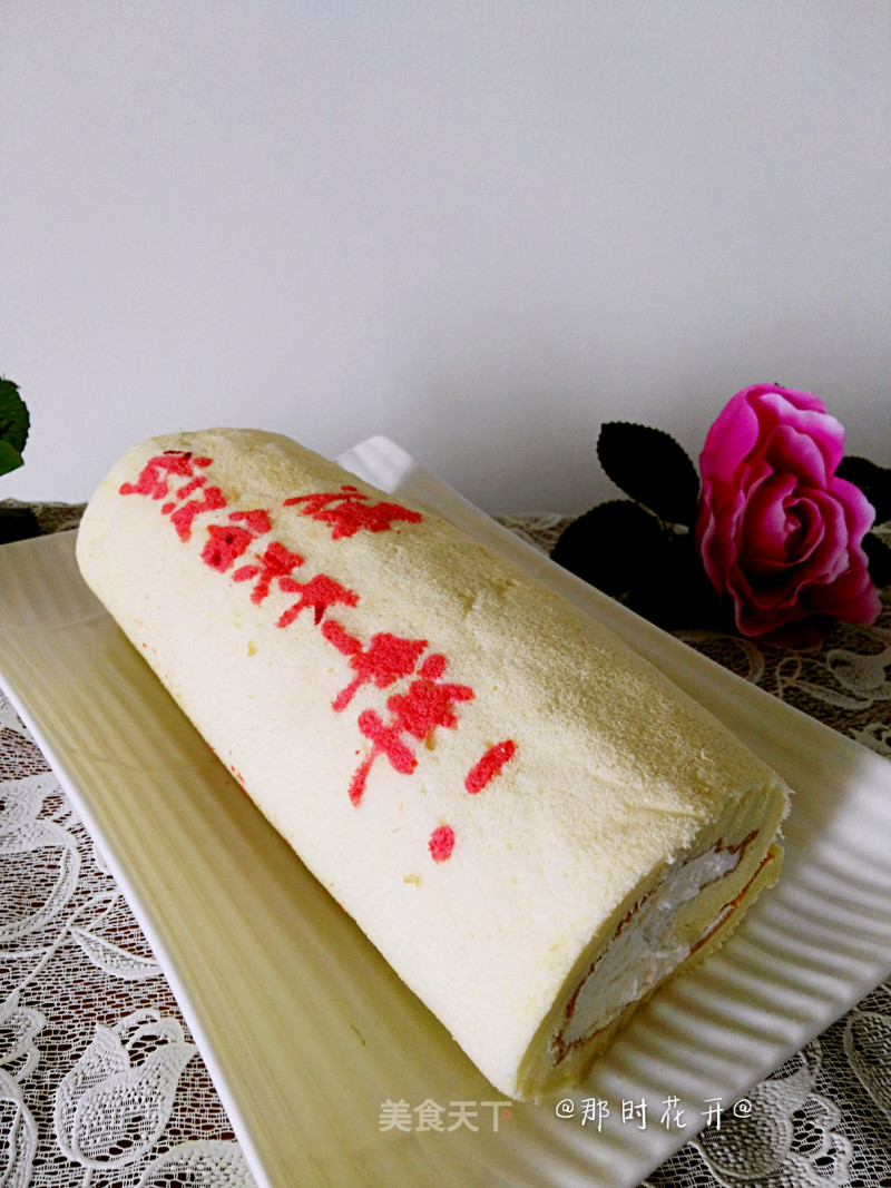 #柏翠大赛#hand-painted Cream Cake Roll recipe