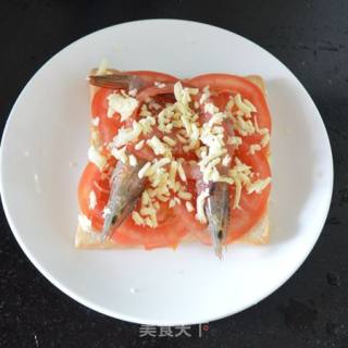 Shrimp Tomato Toast Small Pizza recipe