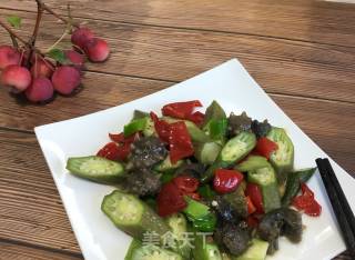 Sea Cucumber Fried Red Okra recipe