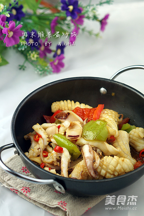 Double Pepper Squid Stir Fried recipe