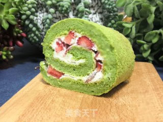 Spinach Strawberry Cake Roll recipe