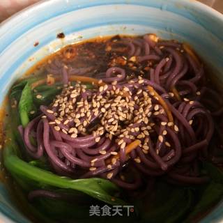 Purple Potato Noodles with Red Oil recipe