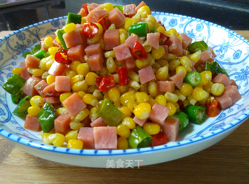 Fried Corn with Ham recipe