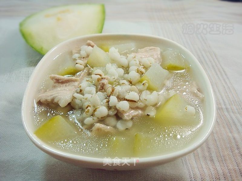 Three High Recipes-winter Melon and Barley Porridge with Lean Meat