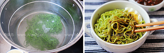 Spinach Fried Noodles recipe