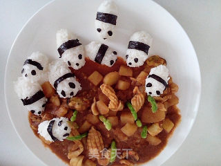 Cute Cat Curry Seafood Rice recipe