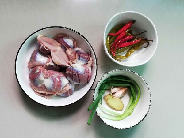 Duck Gizzards with Pickled Peppers recipe