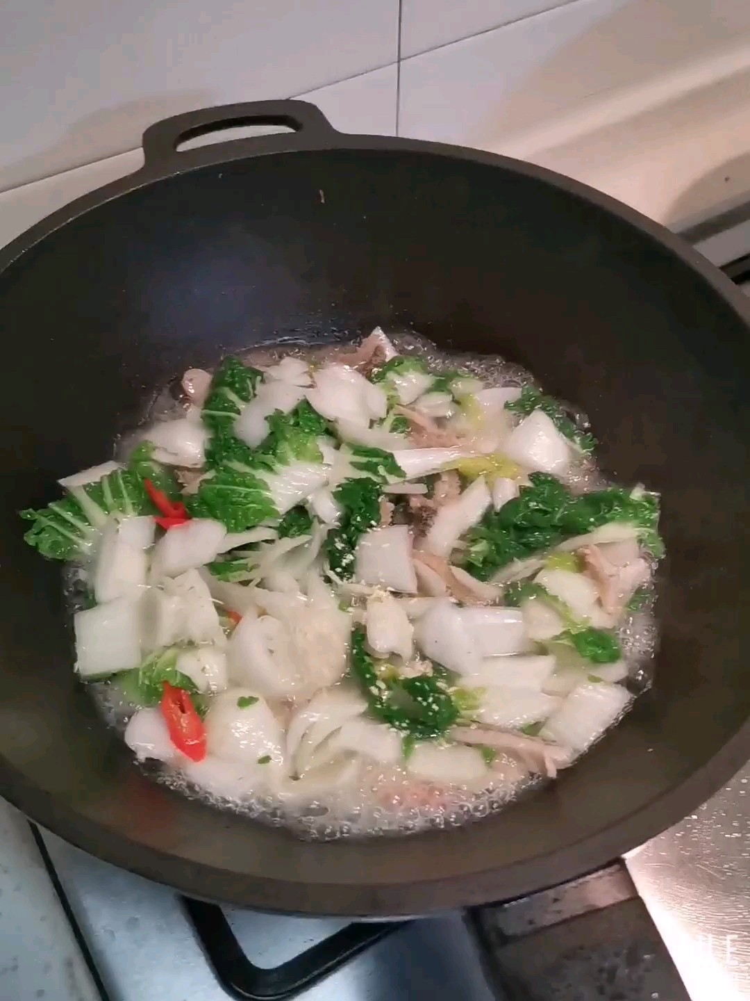 Stir-fried Butter Cabbage with Tripe recipe