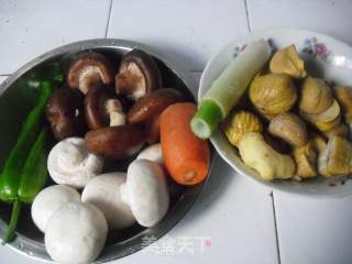 Braised Double Mushrooms with Chestnut recipe