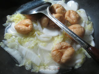 #trust of Beauty#boiled Rice Cake with Oily Gluten and Cabbage recipe
