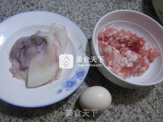 Steamed Minced Pork with Egg and Squid recipe