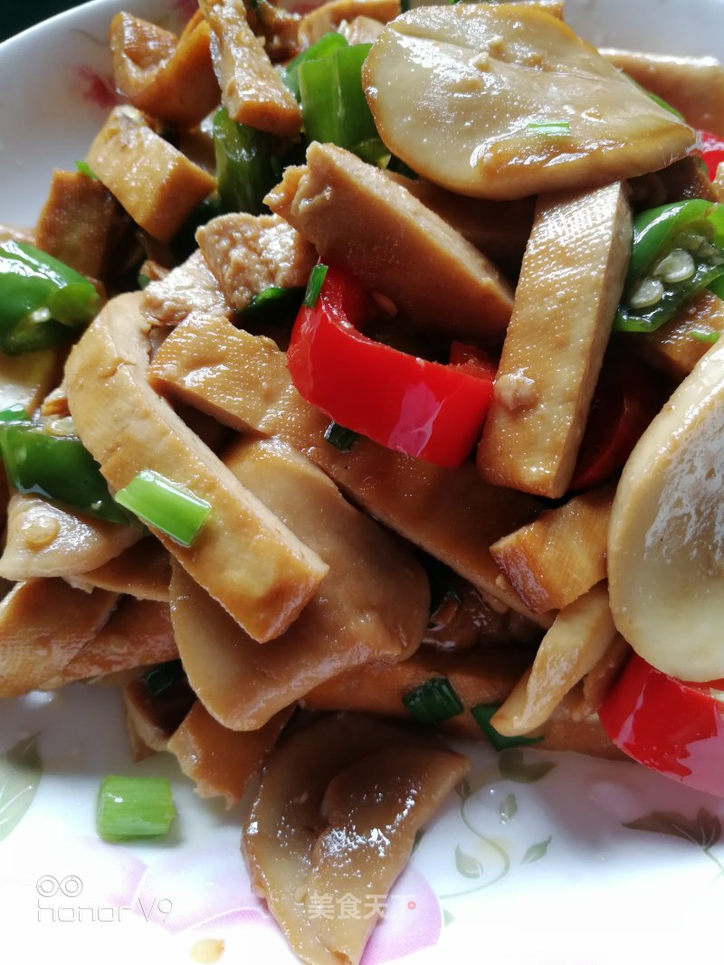 Fried Dried Beans with Pleurotus Eryngii recipe