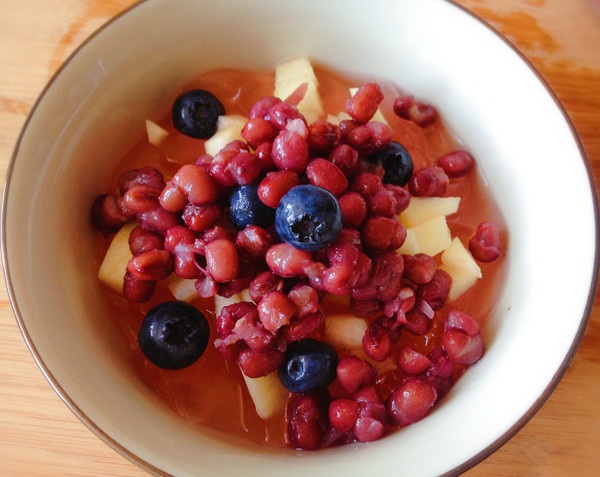 Osmanthus Honey Peach and Red Bean Ice Powder recipe