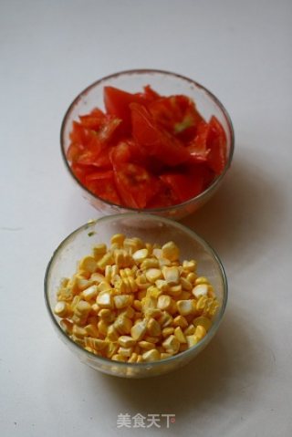 Stir-fried Corn with Tomato and Edamame recipe