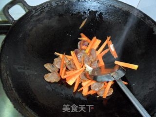 Stir-fried Rice Cake with Sausage recipe