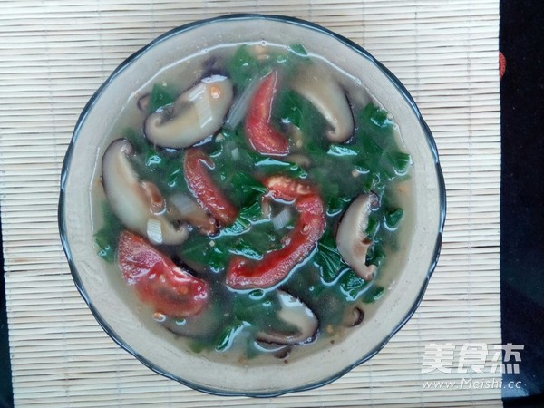 Mushroom and Rape Leaf Soup recipe