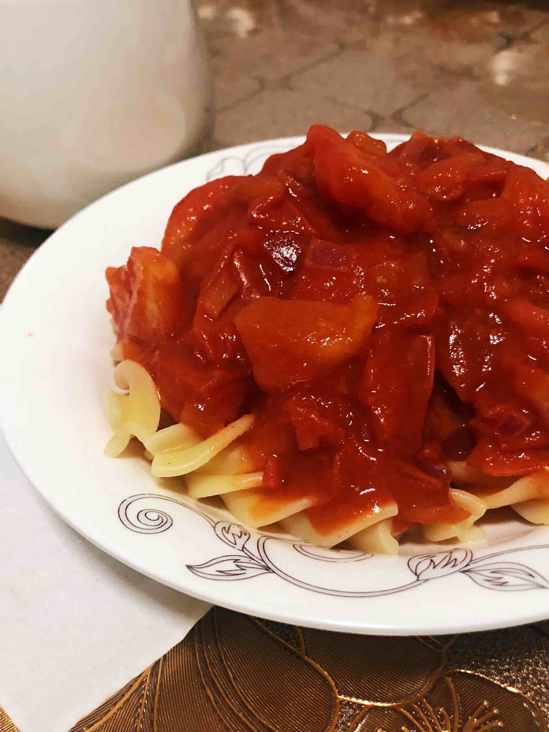 Spiral Pasta with Tomato Red Sauce recipe