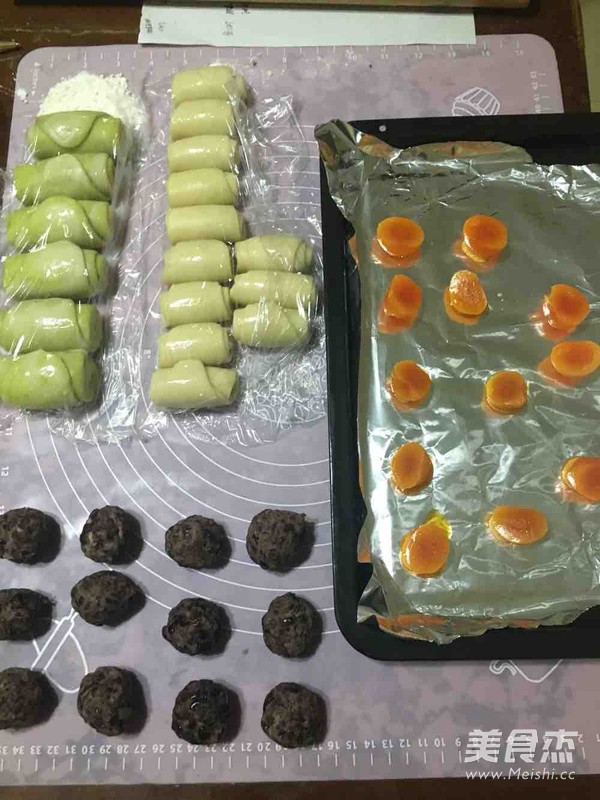 Egg Yolk Crisp, Matcha Red Bean Crisp recipe