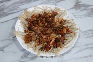 Flavored Roast Pork with Pickled Pepper and Enoki Mushroom recipe