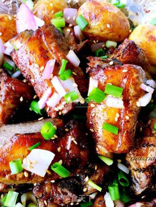 #aca烤明星大赛#cumin Pork Ribs Roasted Potatoes recipe
