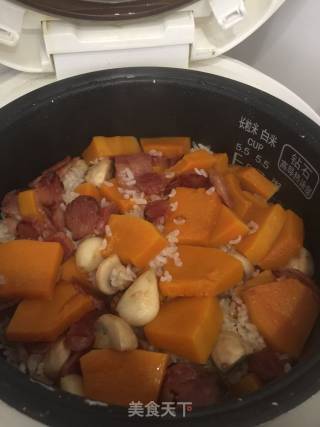 Lazy Version Pumpkin Mushroom Sausage Rice recipe