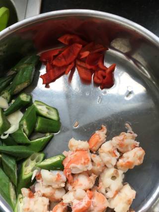 Fried Shrimp with Okra recipe