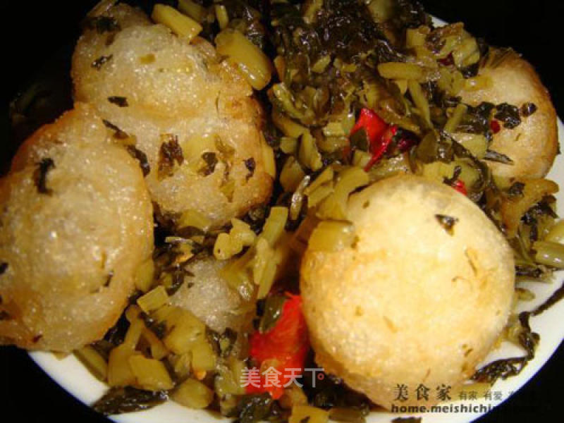 Fried Dumplings with Pickled Vegetables recipe