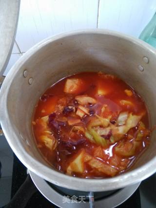 Russian Red Cabbage Soup Borscht recipe