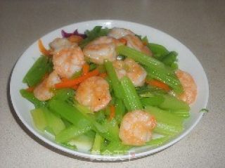 Fried Shrimp with Celery recipe