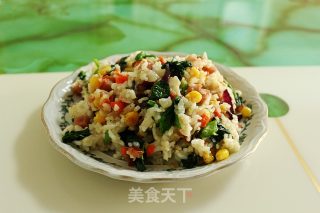 Stir-fried Rice with Vegetable Red Sausage recipe