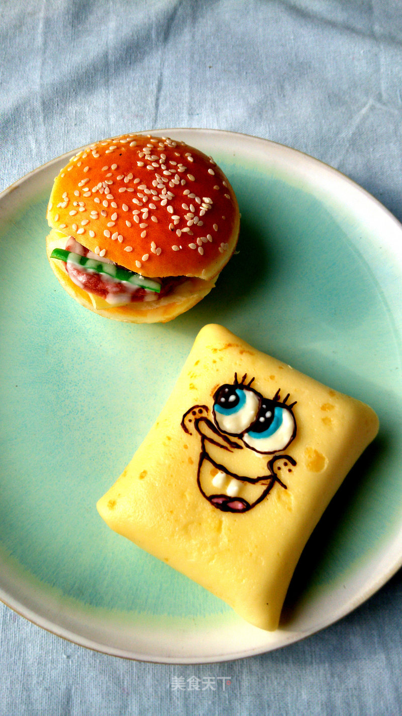 #aca Baking Star Competition# Spongebob Squarepants Yellow Peach Pancake recipe