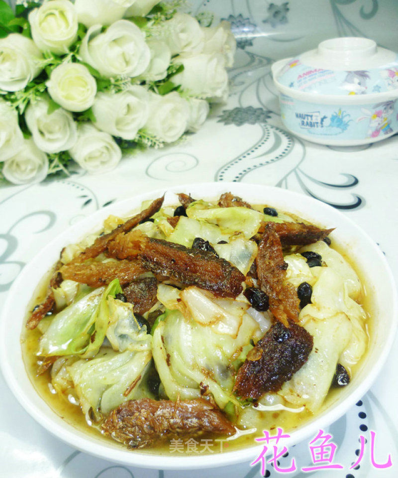 Stir-fried Cabbage with Dace in Black Bean Sauce recipe