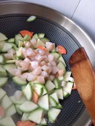 Fried Zucchini with Fresh Scallops recipe