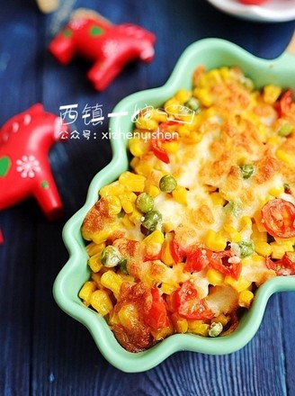 Fried Pot Edition Cheese Baked Colorful Corn