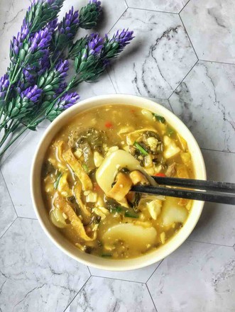 Sauerkraut Tofu Soup Rice Cake recipe