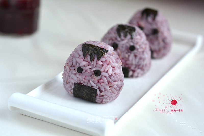 Purple Sweet Potato Rice Balls with Cranberry Jam recipe