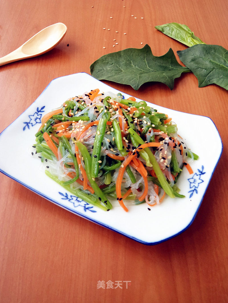 【tianjin】spinach Stalks Mixed with Double Silk recipe