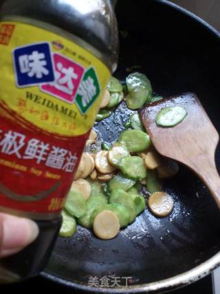 Fried Cucumber with Seafood Sausage recipe