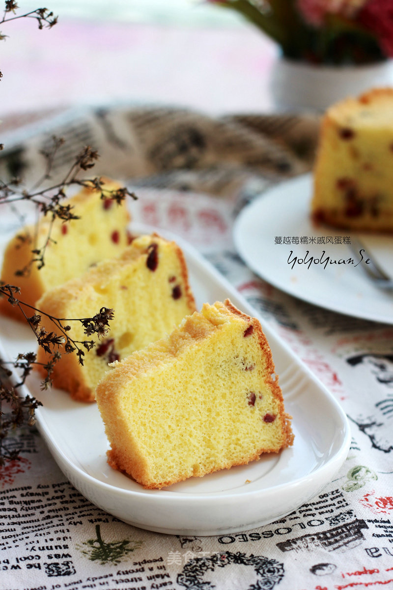 Cranberry Sticky Rice Chiffon Cake recipe