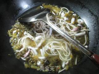 Squid Noodle Soup with Pickled Vegetables recipe