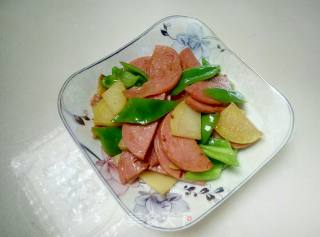 Fried Ham with Pepper and Potatoes recipe