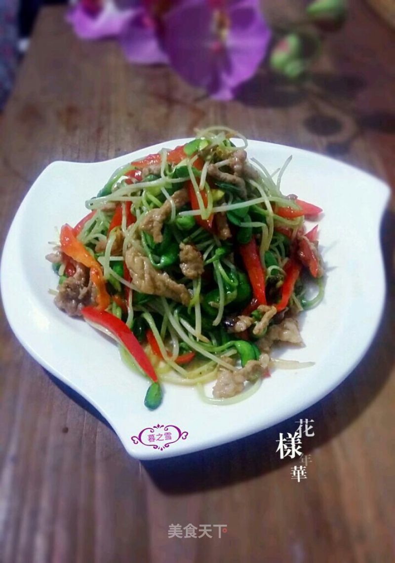 Stir-fried Shredded Pork with Bean Sprouts recipe